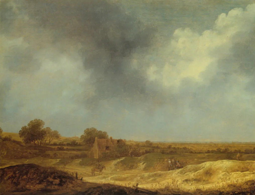 Hilly Landscape, by Jan van Goyen, oil, 1629