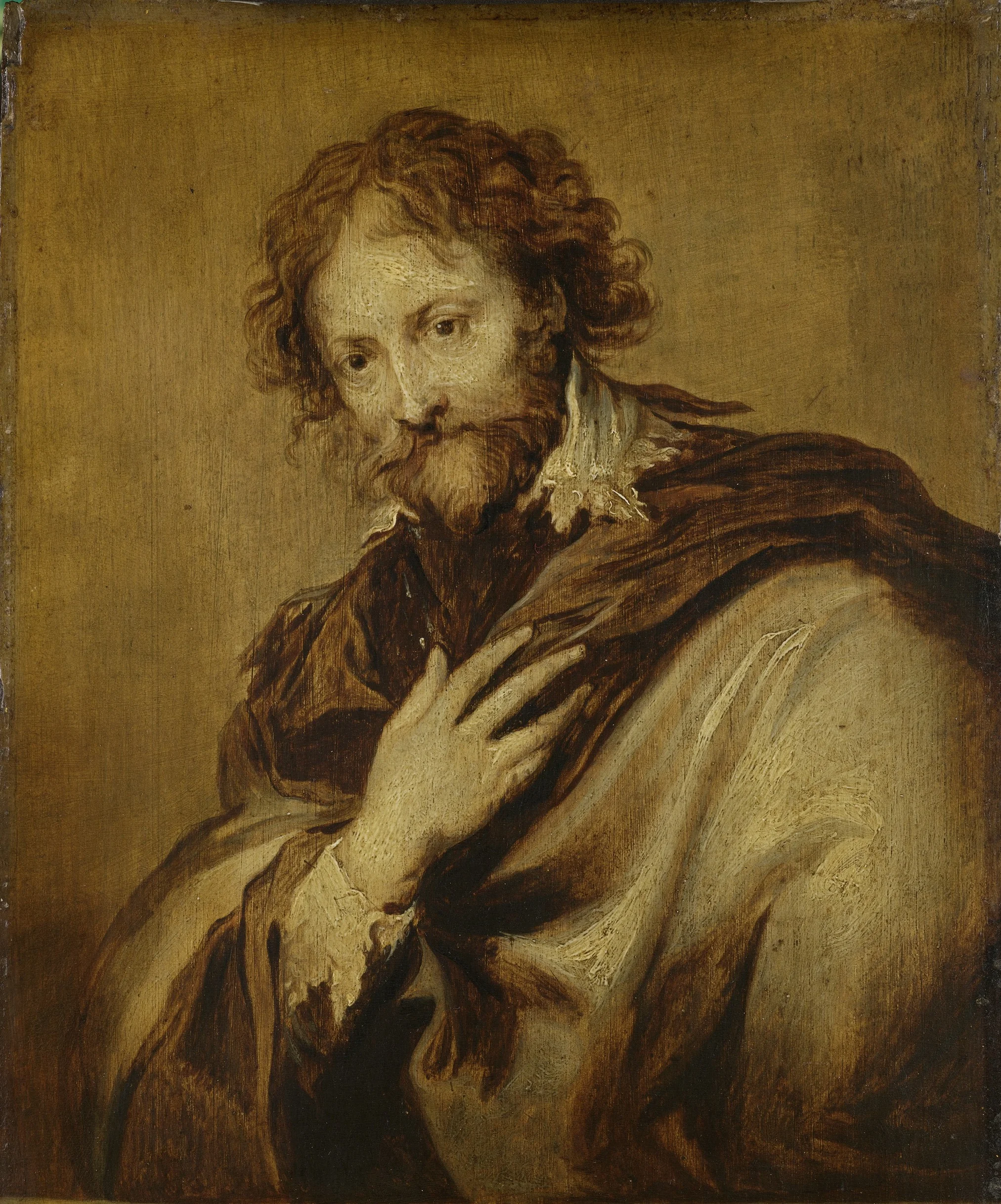 Portrait of a man, identified as Peter Paul Rubens (1577-1640). Painter and diplomat, detail