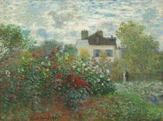 The Artist's Garden in Argenteuil (A Corner of the Garden with Dahlias), by Claude Monet, oil, 1873