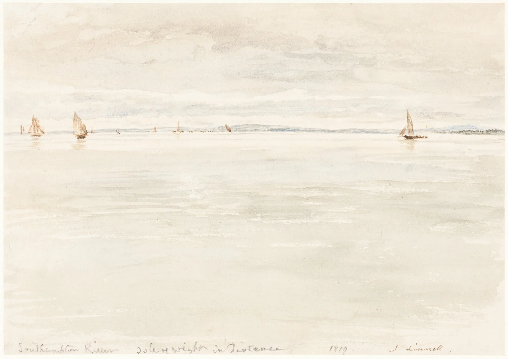 Sailboats on Southampton River, detail
