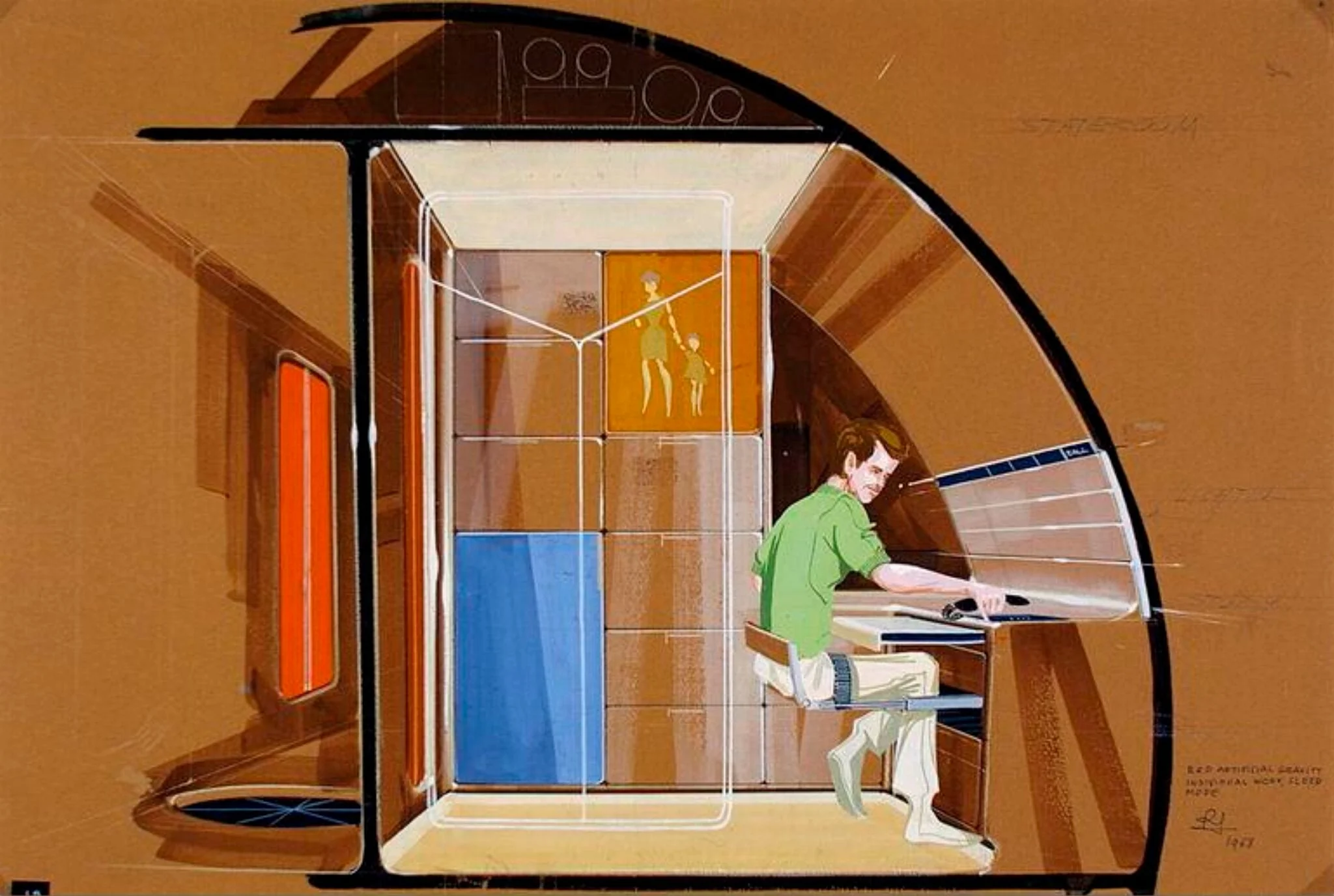 Stateroom with Individual Work and Sleep Mode, detail