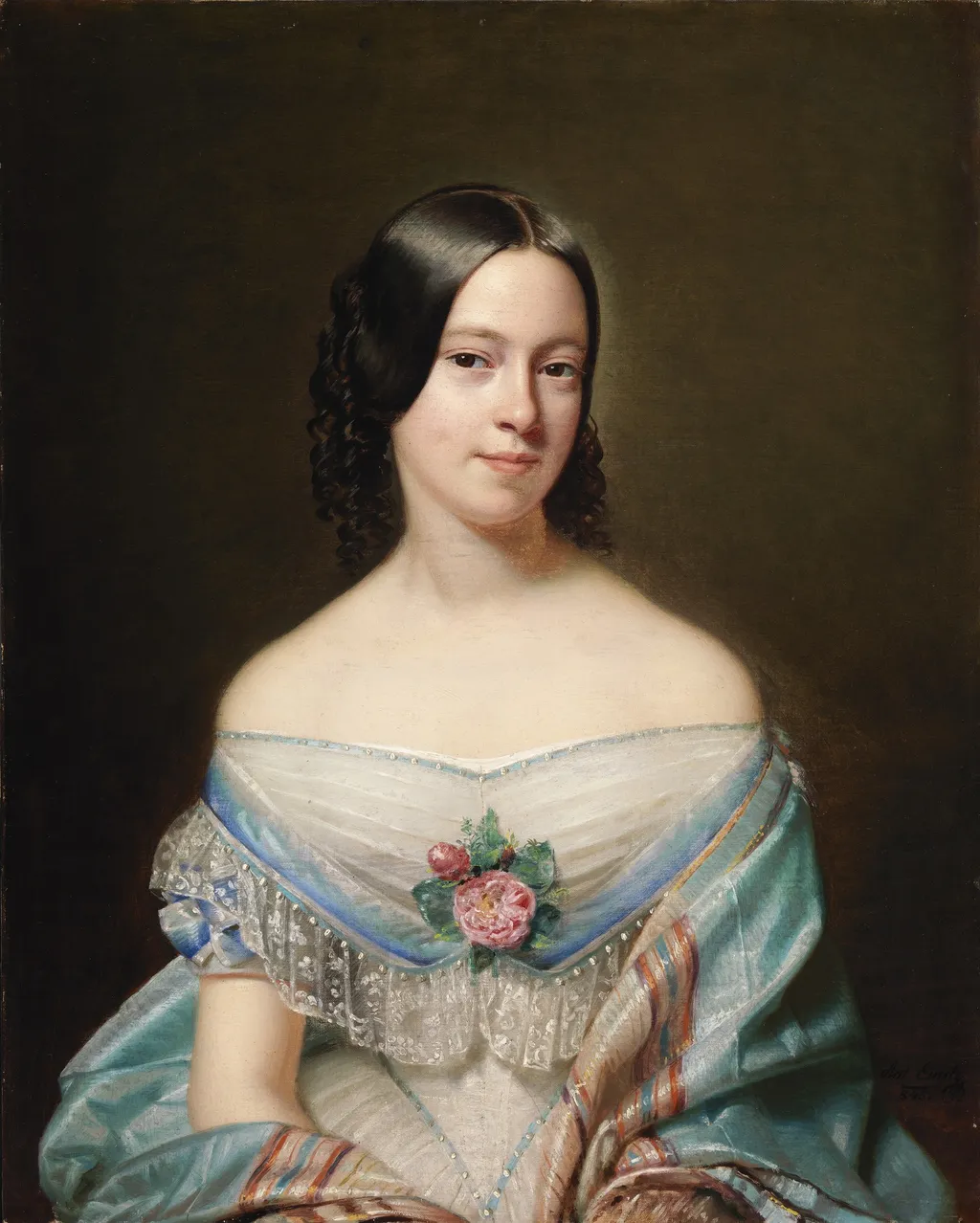 Portrait of Anna von Minarelli-Fitzgerald, by Anton Einsle, oil, 1845