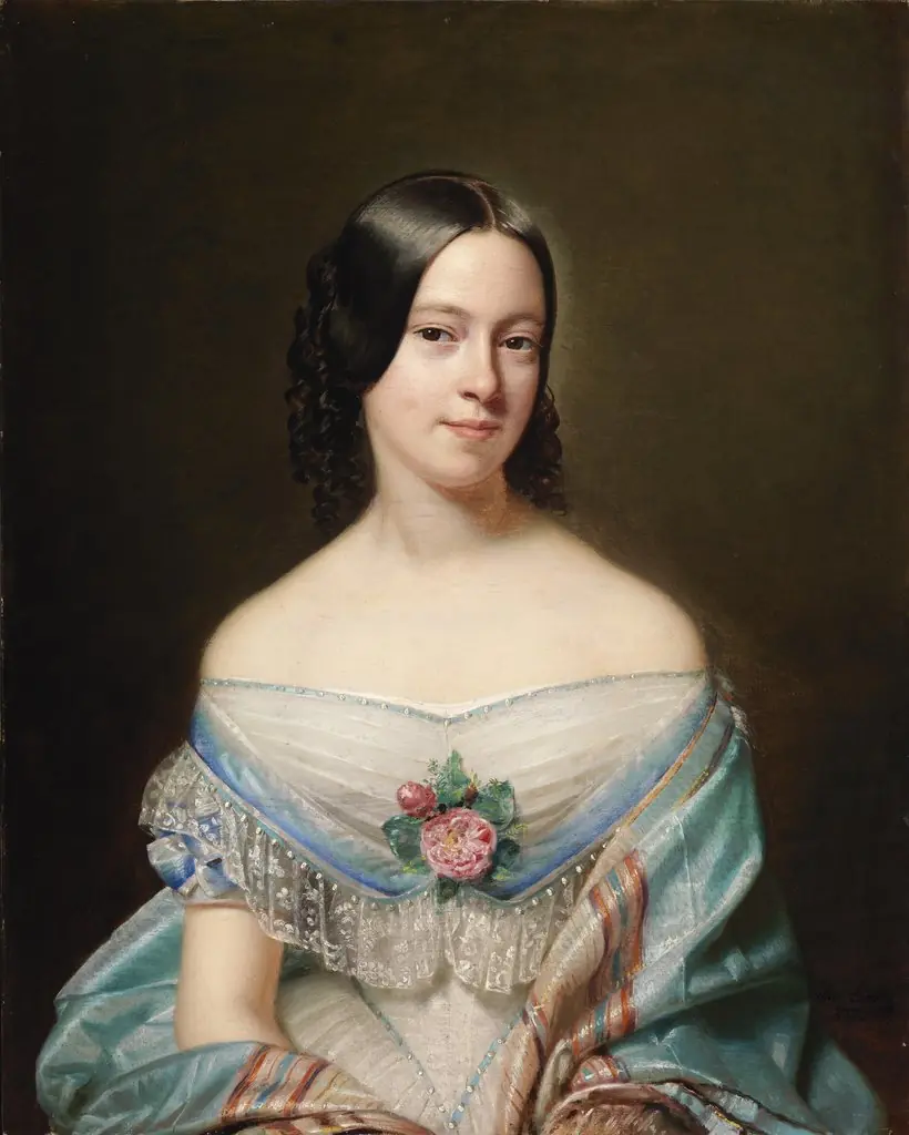 Portrait of Anna von Minarelli-Fitzgerald, by Anton Einsle, oil, 1845