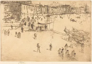 The Riva, No.II, by James McNeill Whistler, ink, 1880