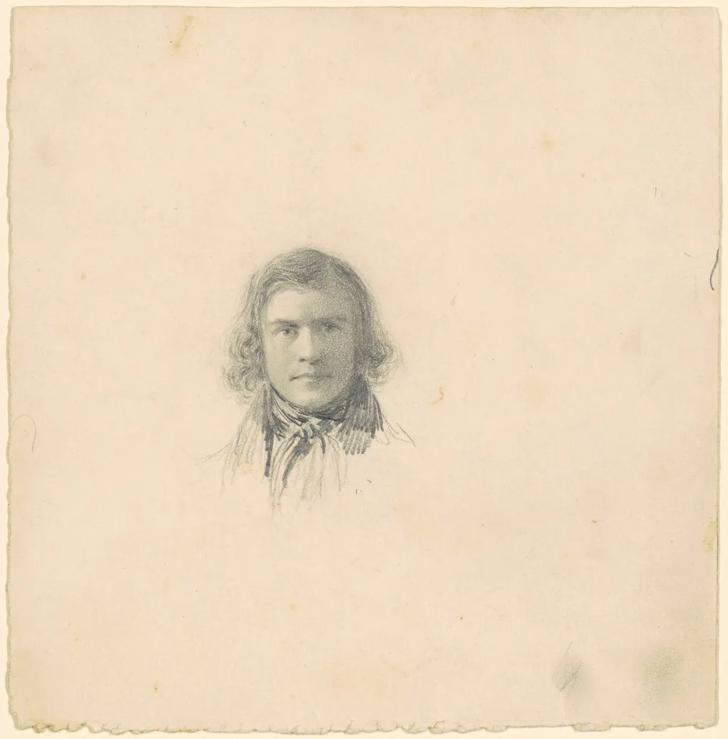 Self-Portrait [recto], by Seth Wells Cheney, graphite, 1834