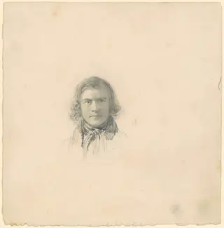 Self-Portrait [recto], by Seth Wells Cheney, graphite, 1834