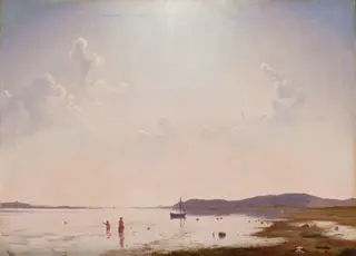 View of Roskilde Fjord near Frederikssund, Zealand, by Vilhelm Kyhn, oil, 1849