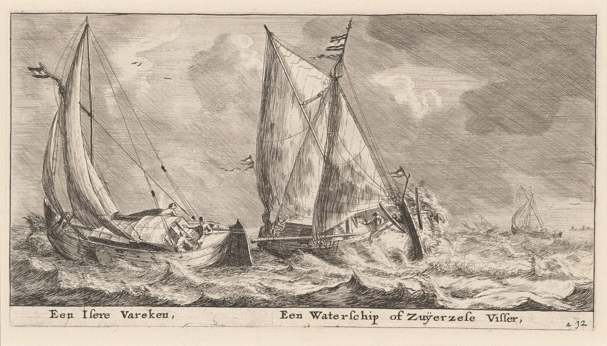 An "Isere" Vessel and a Waterschip or Zuiderzee Fishing-Boat, detail