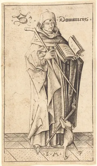 Saint Dominic, by Israhel van Meckenem, ink, 1470