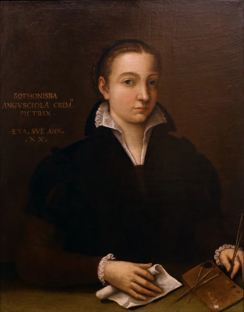 Self-portrait, by Sofonisba Anguissola, oil, 1552