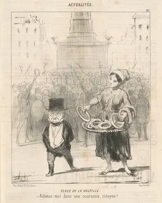 Place de la Bastille, by Honoré Daumier, ink, 1850