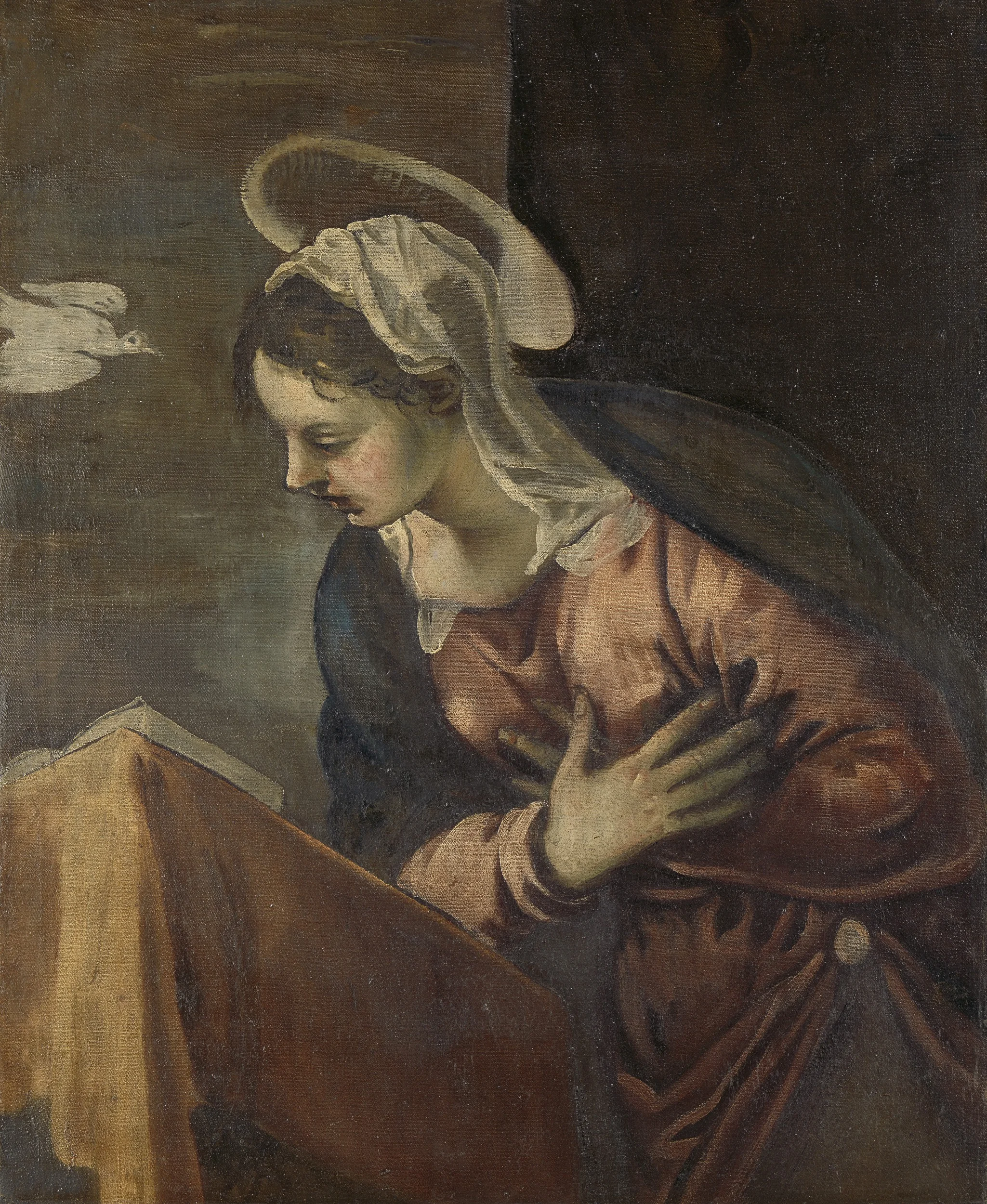Virgin from the Annunciation to the Virgin, detail