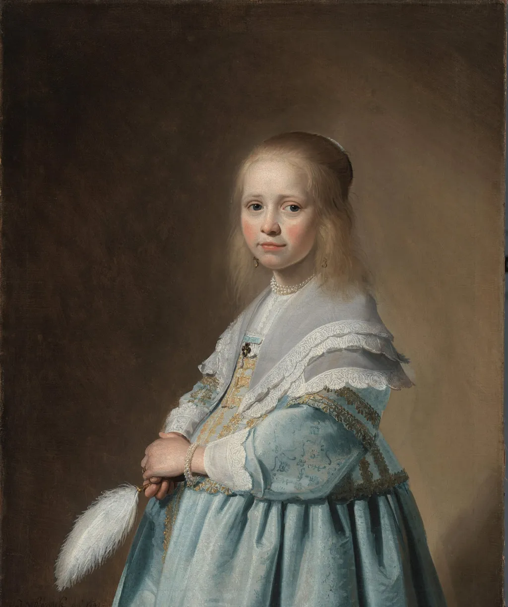 Portrait of a Girl Dressed in Blue, by Johannes Cornelisz Verspronck, unspecified, 1641