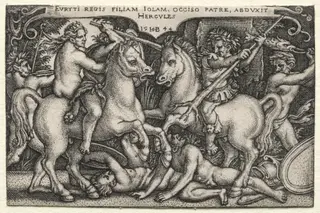 The Labors of Hercules: Hercules Abducting Iole, by Sebald Beham, 1544