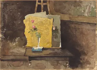 A Corner of a Studio, by Henri Harpignies, watercolor, 1868
