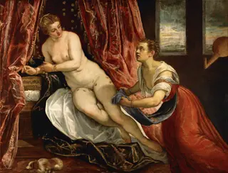 Danae, by Jacopo Tintoretto, oil, 1570