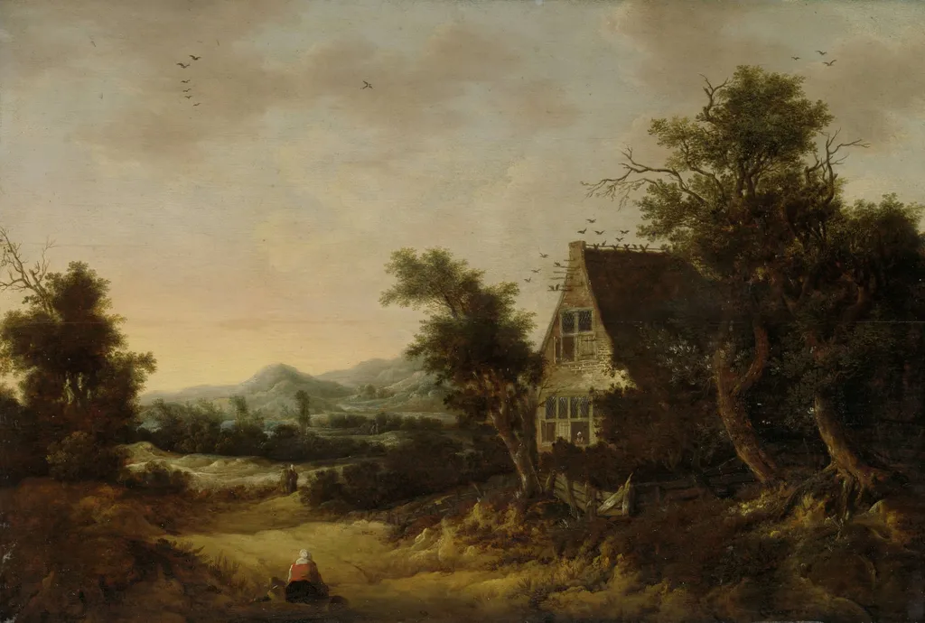 Hilly Landscape with Peasant Cottage, by Cornelis van Zwieten, unspecified, 1653