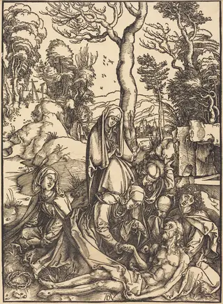 The Lamentation, by Albrecht Dürer, ink, 1498