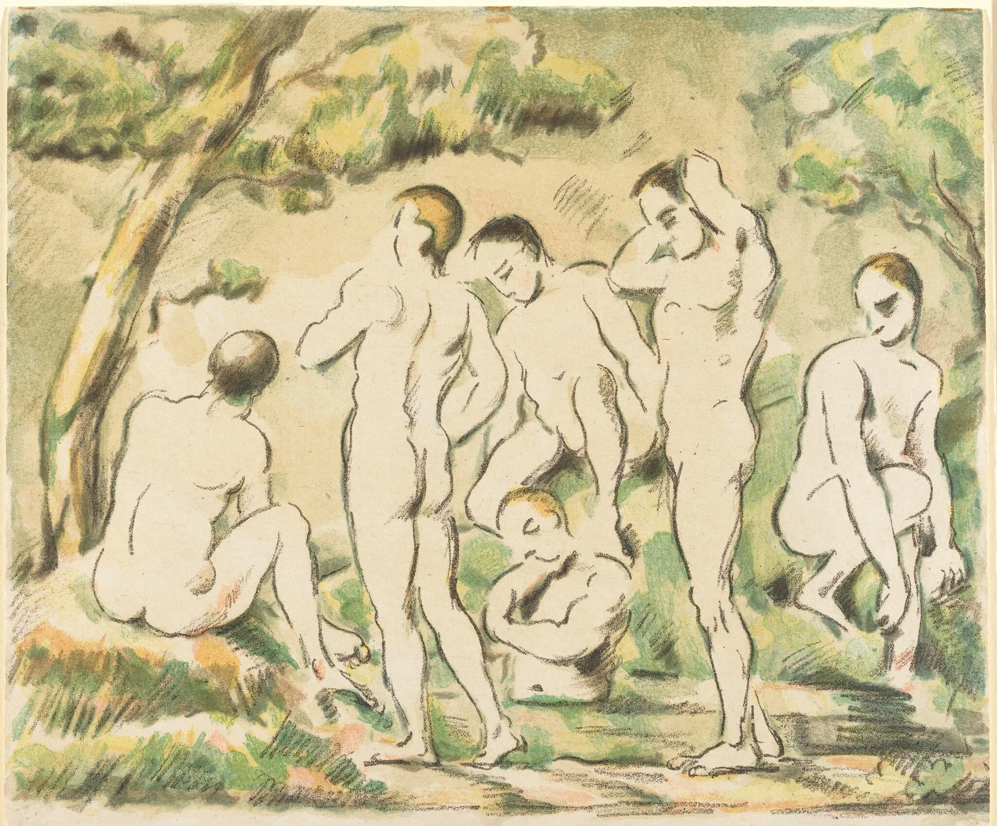 The Bathers (Small Plate), detail