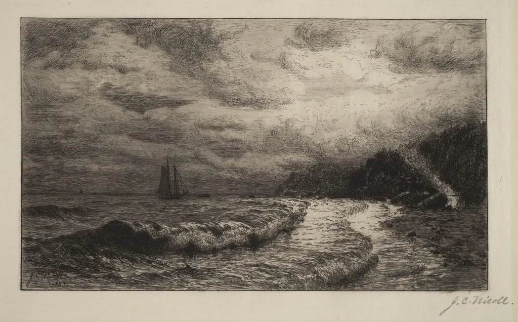 A Smuggler's Landing Place, by James Craig Nicoll, ink, 1883