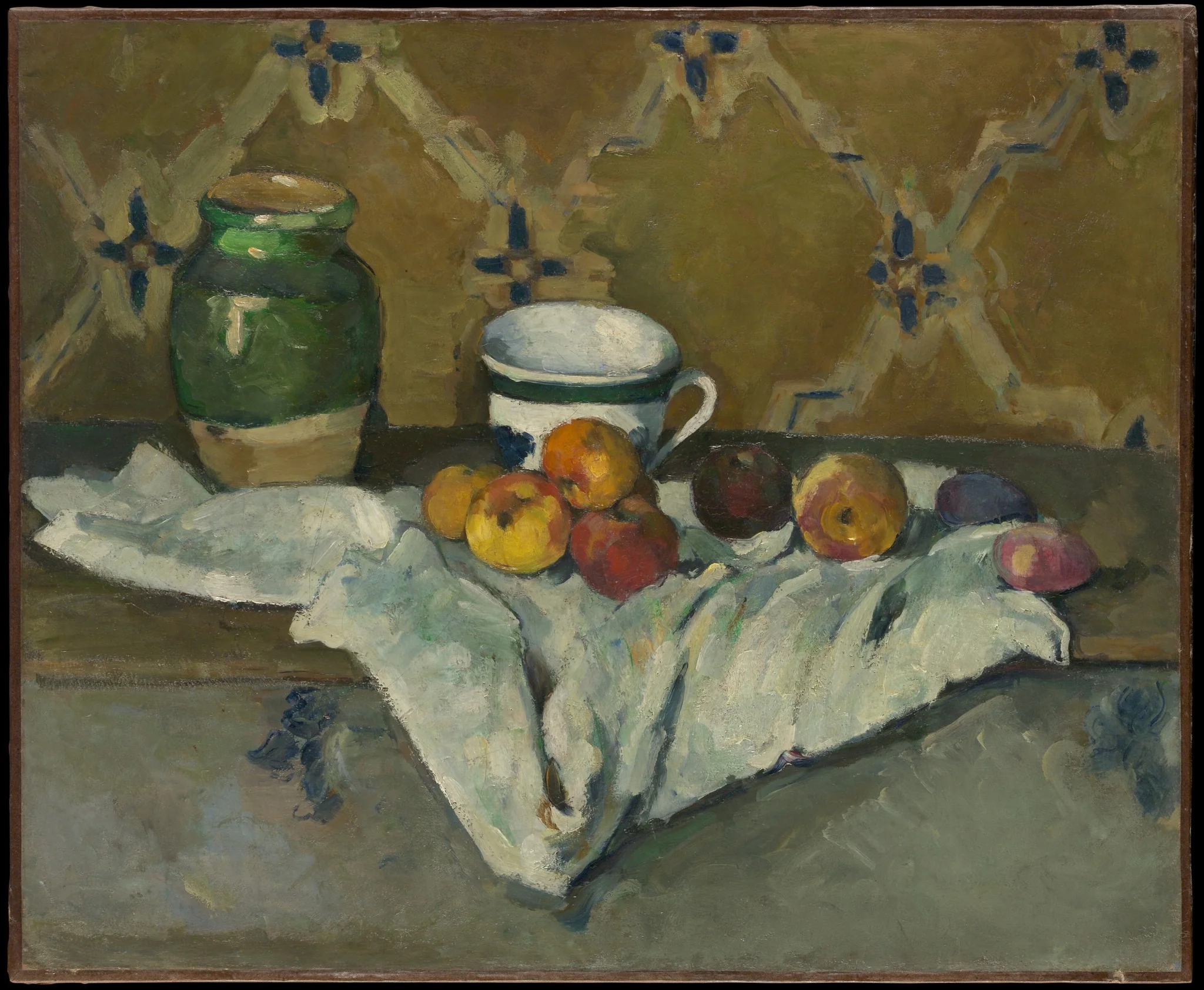 Still Life with Jar, Cup, and Apples, detail