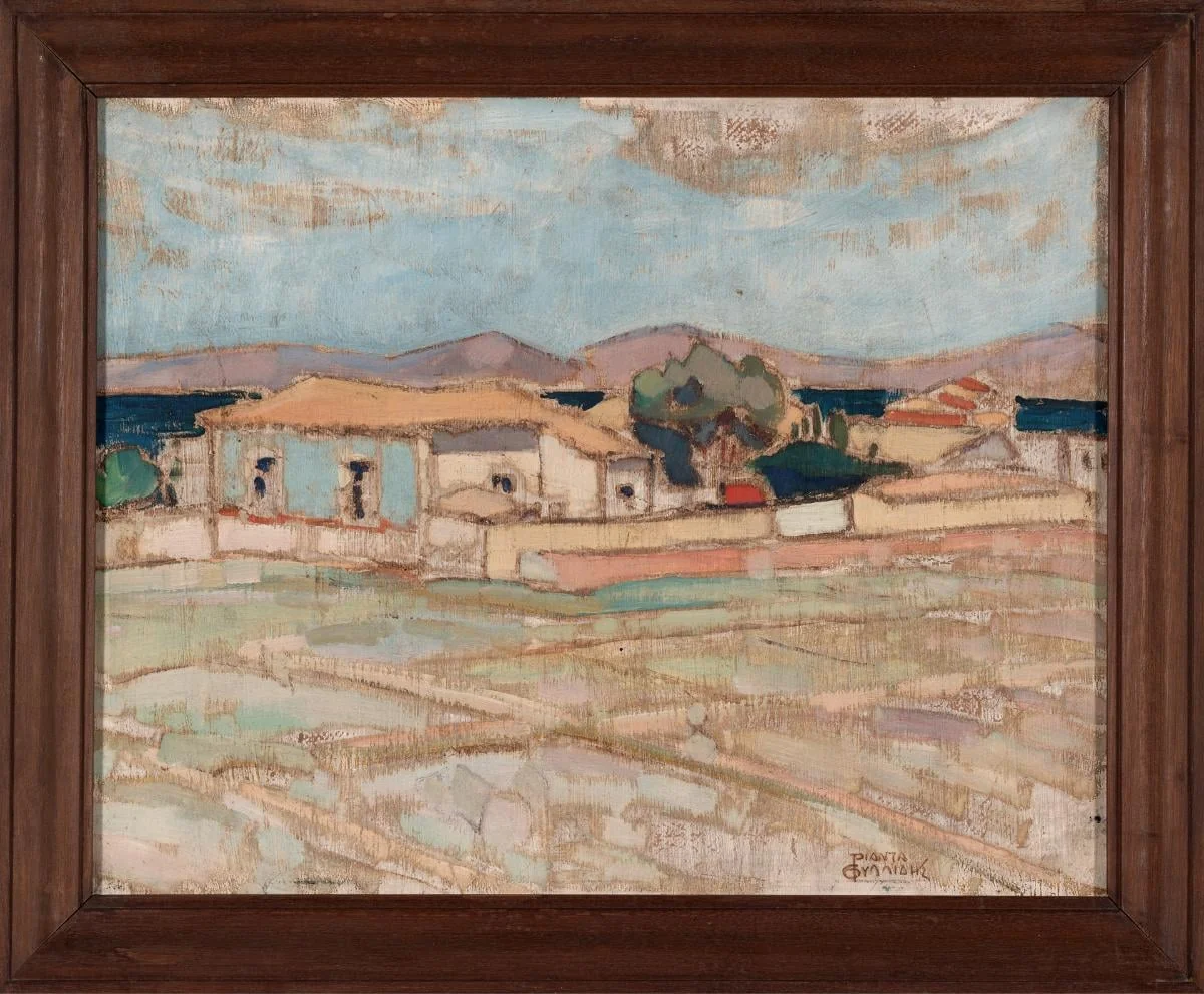 Landscape, houses, old market, detail