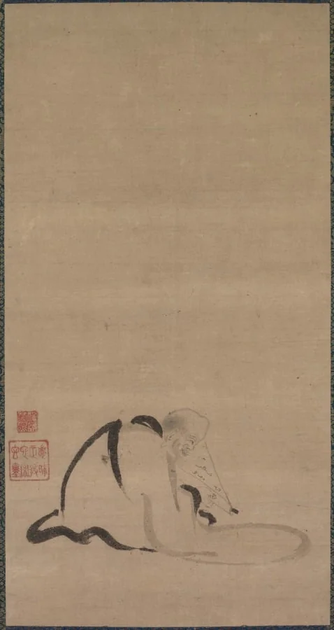 Seated Priest, detail