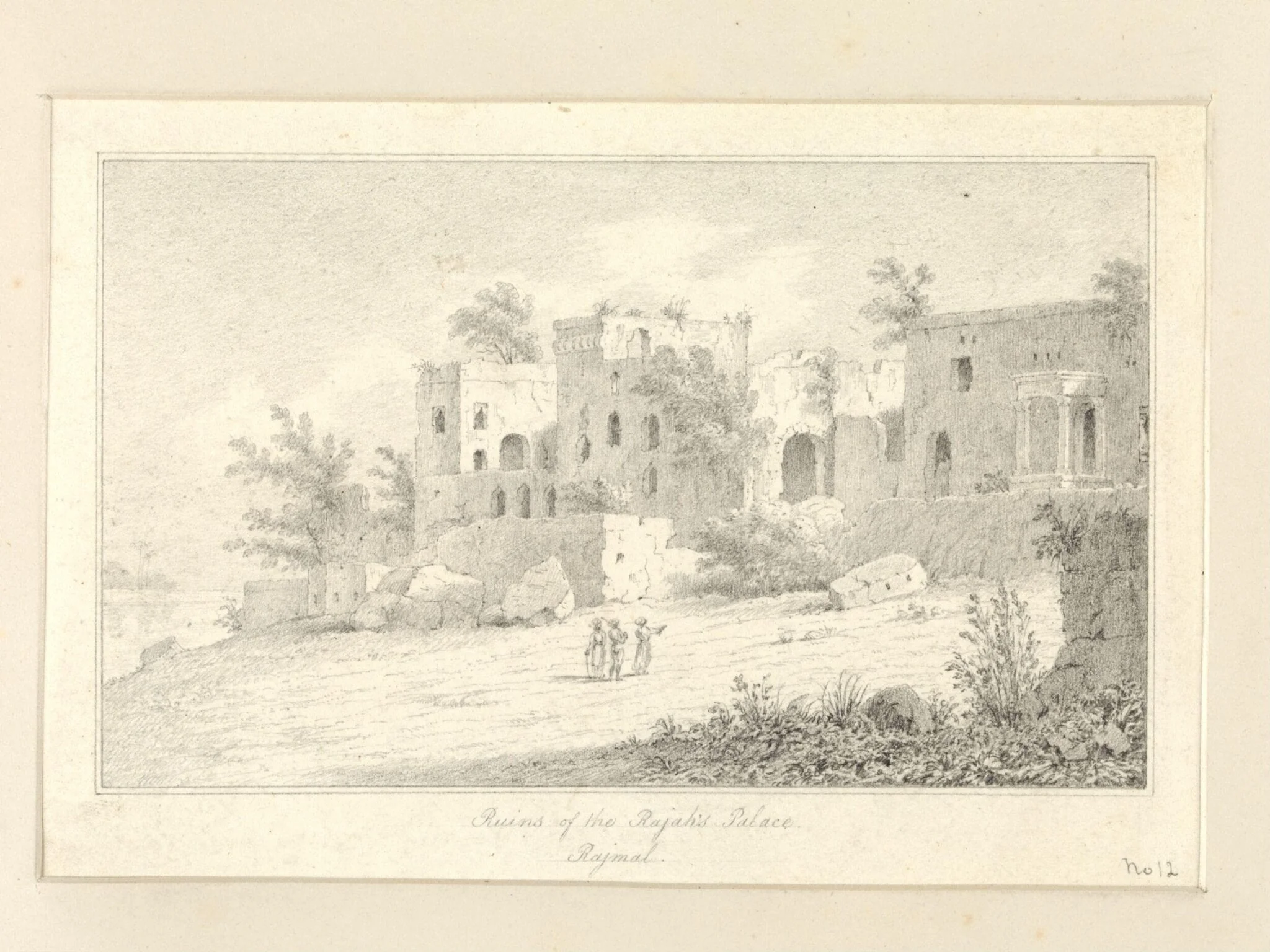 Ruins of the Rajah's Palace Rajmal, detail