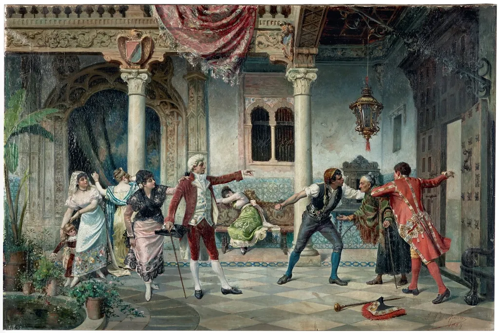 ¡Pobre bruja!, by Serafín Martínez del Rincón y Trives, oil, 1892