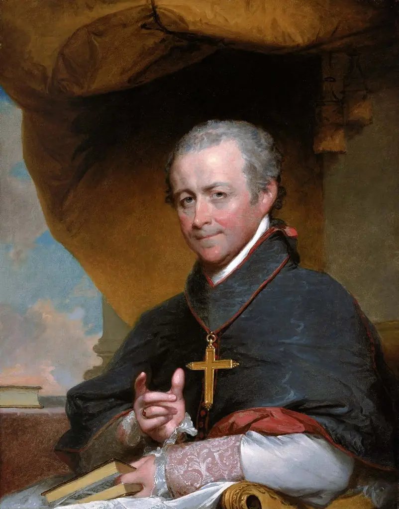 Bishop Jean-Louis Anne Magdelaine Lefebvre de Cheverus, by Gilbert Stuart, oil, 1823