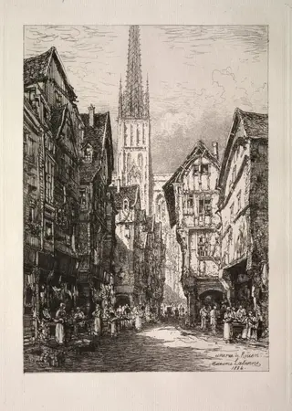 A Street in Rouen, by Maxime Lalanne, 1884