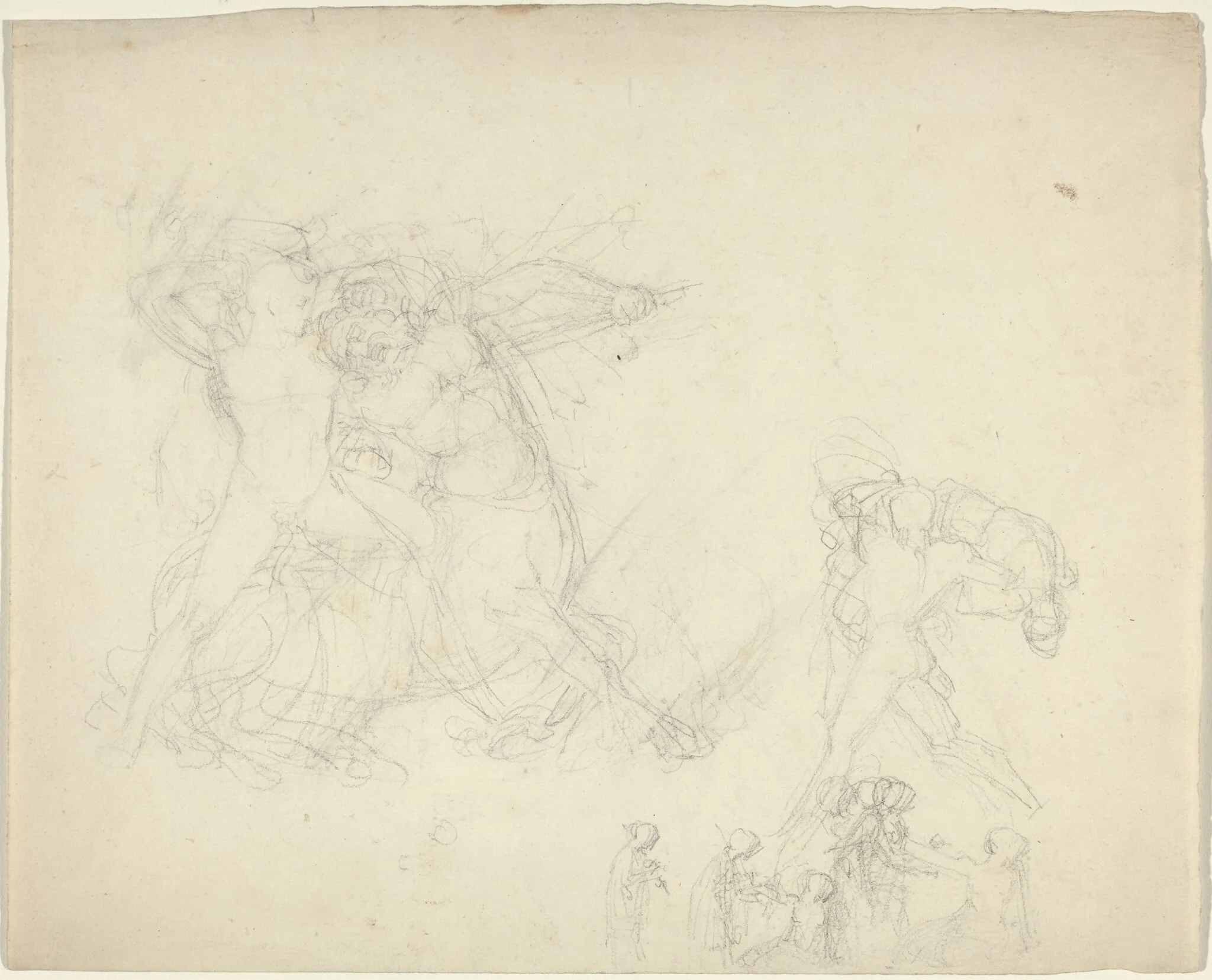 Sheet of Studies, including a Man Battling a Centaur, detail