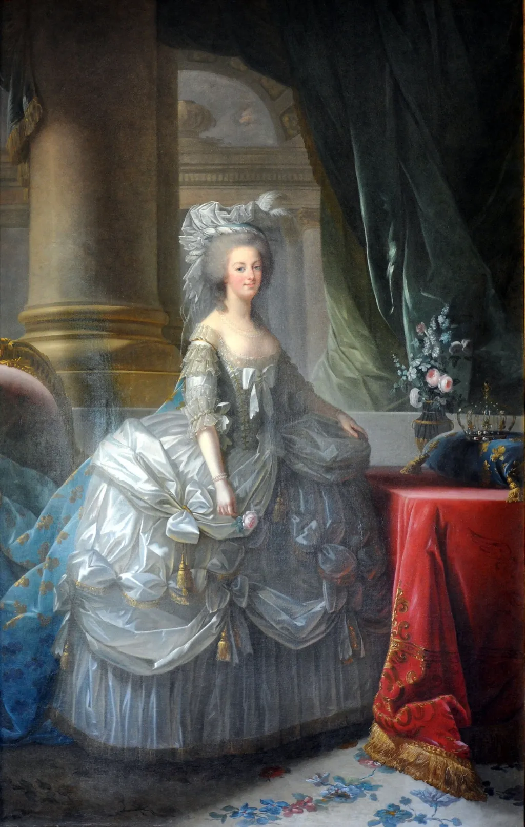 Marie Antoinette in Court Dress, by Élisabeth Louise Vigée Le Brun, oil, 1792