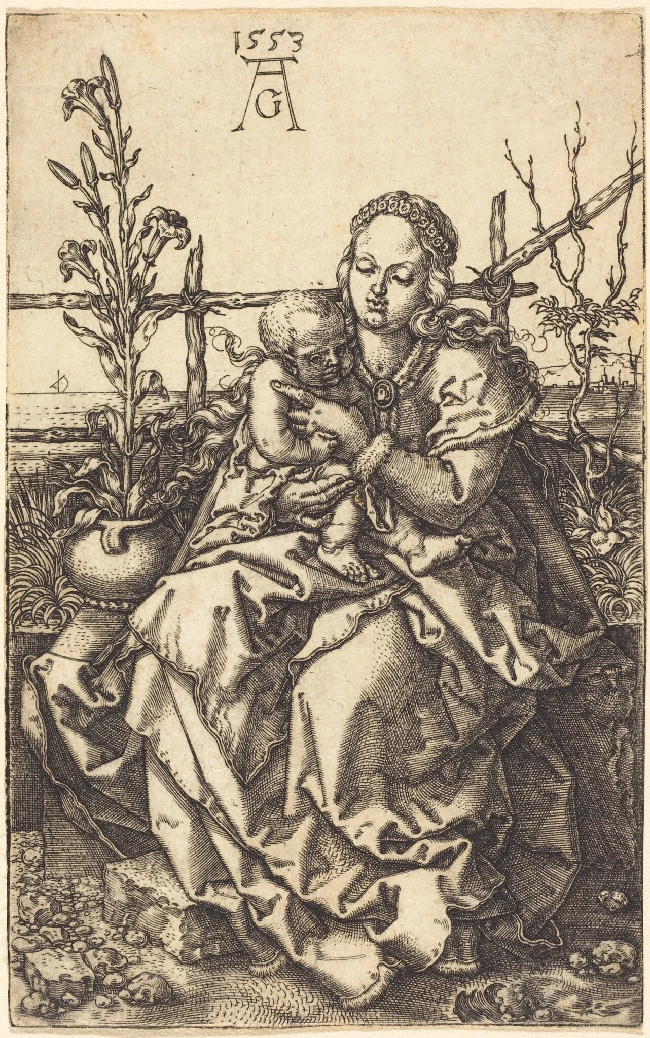 The Virgin Seated, detail