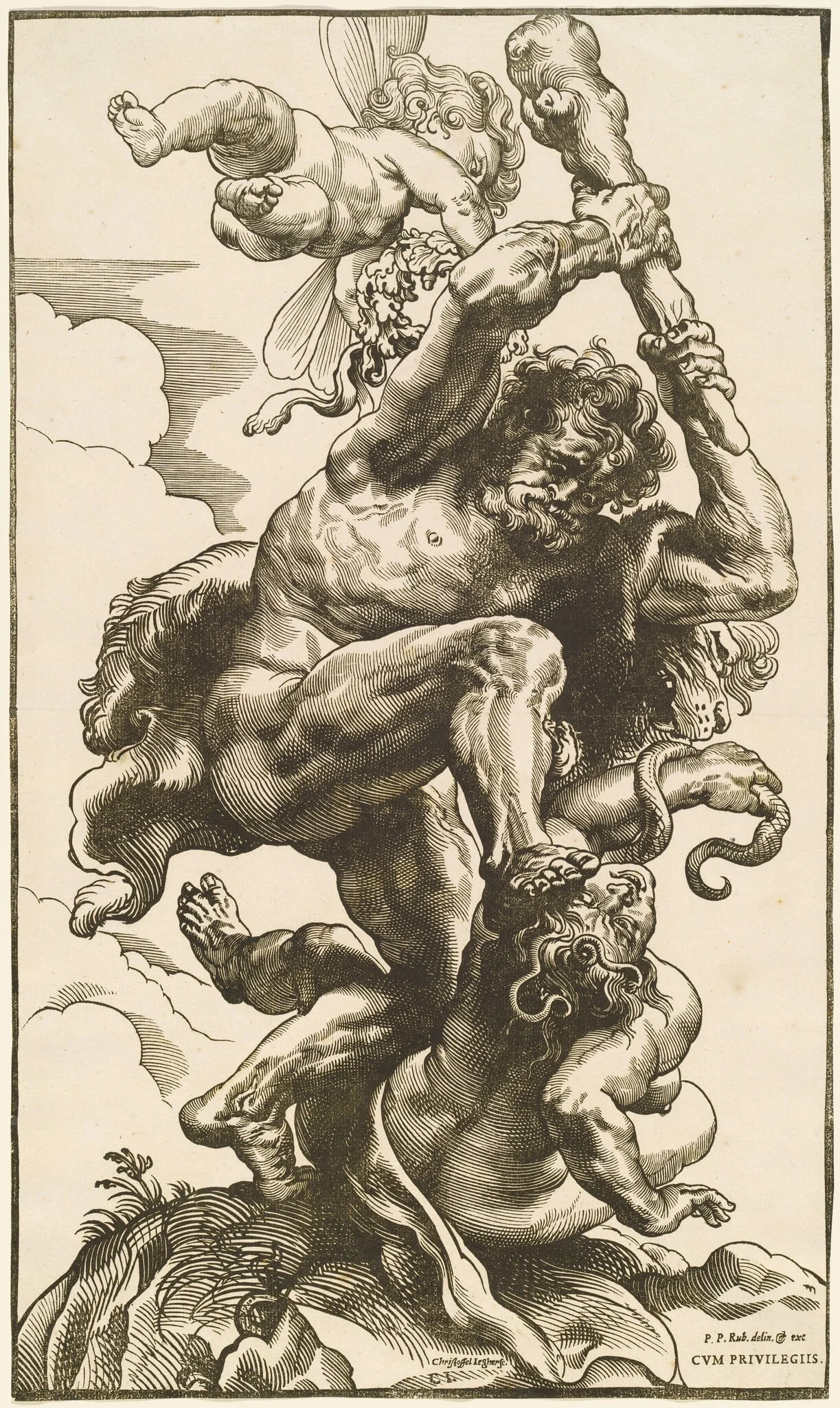Hercules Fighting the Fury and the Discord, detail