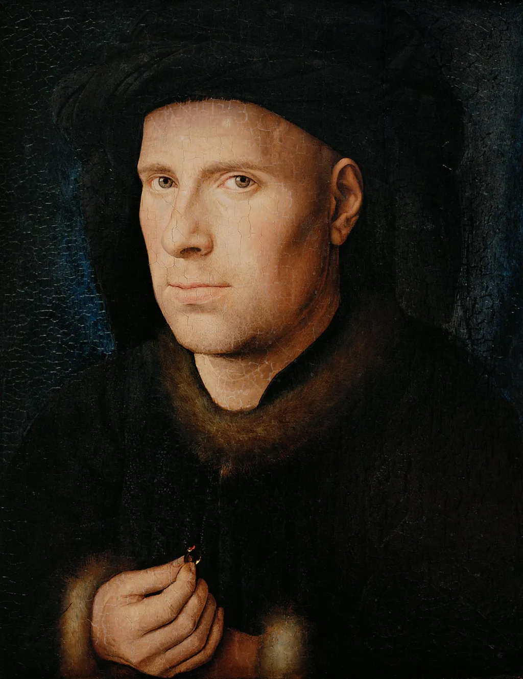 Portrait of Jan de Leeuw, by Jan van Eyck, oil, 1436