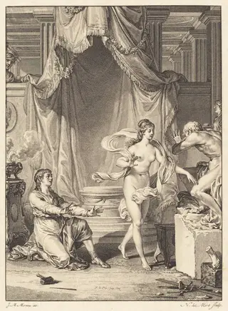 Pygmalion, by Noël Le Mire, ink, 1778