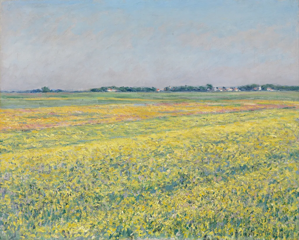 The plain of Gennevilliers, yellow fields, by Gustave Caillebotte, oil, 1892