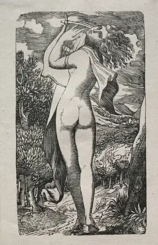 Bacchante or The Player on The Lyre, by Edward Calvert, 1829