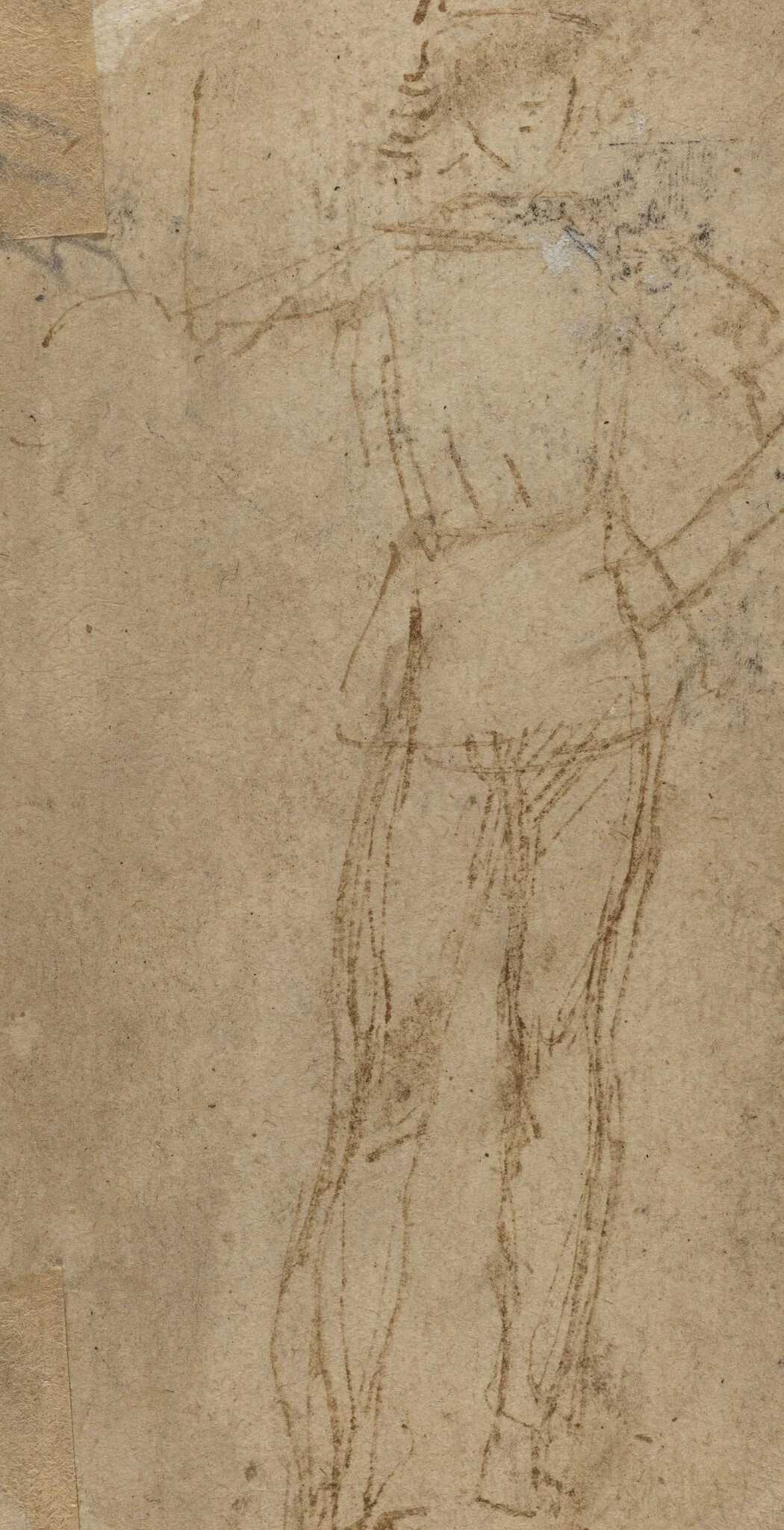 Standing Young Man [verso], detail