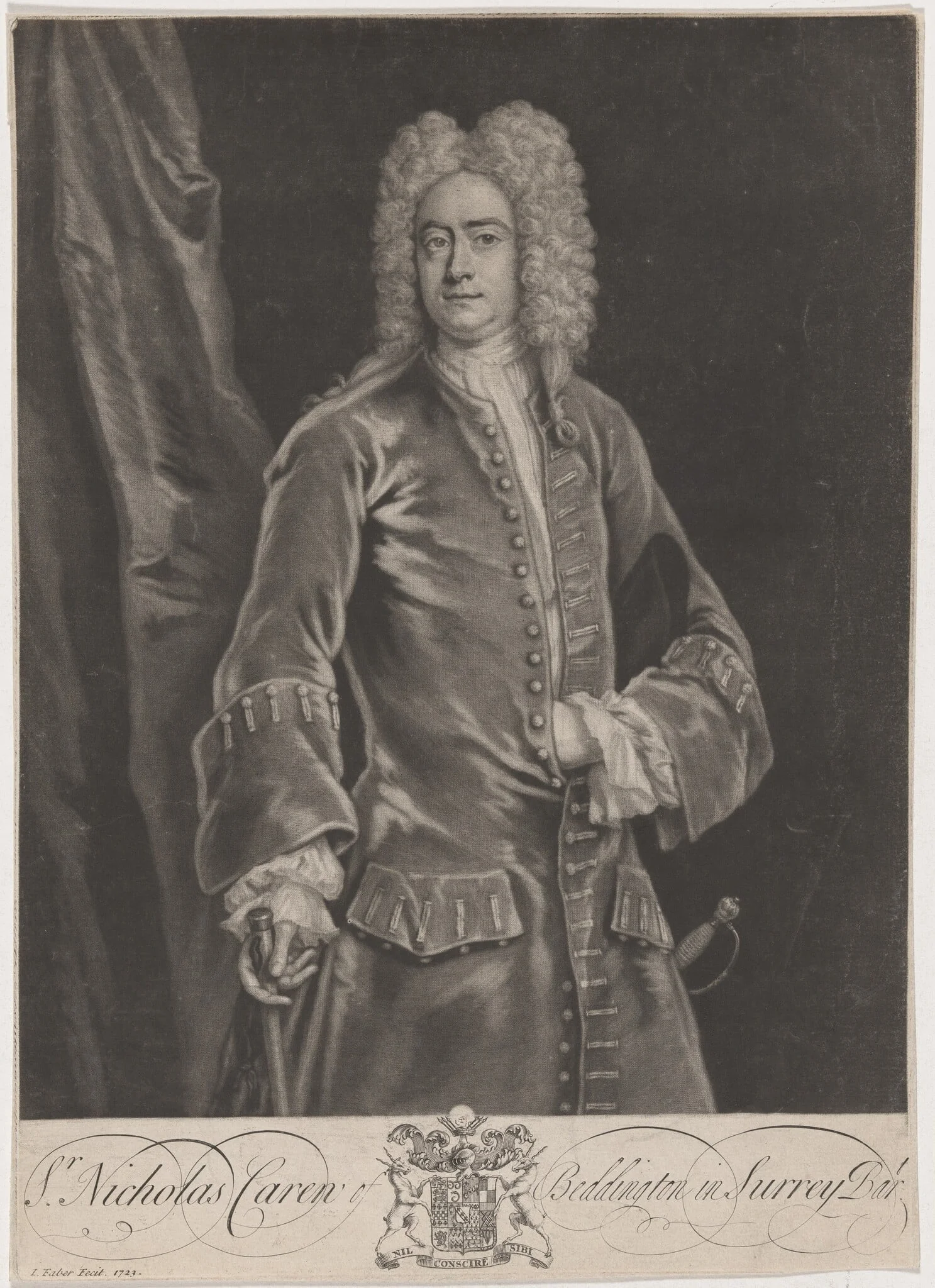 Sir Nicholas Caren of Beddington, detail