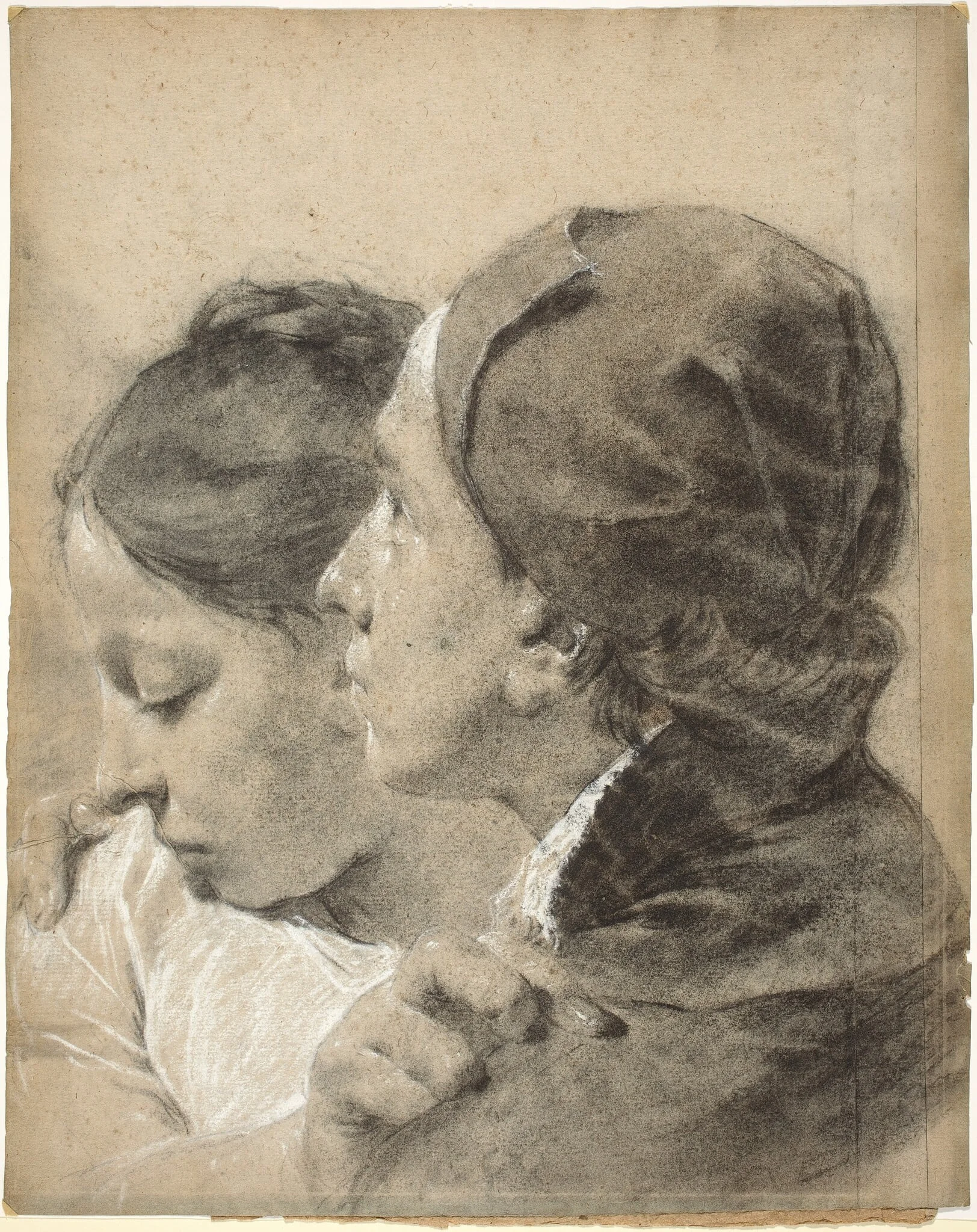 A Young Man Embracing a Girl, detail