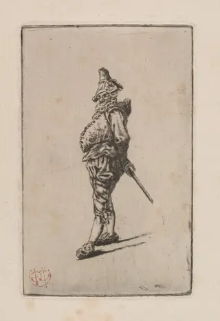 Punchinello, after Meissonier, by Henri-Charles Guérard, 1876