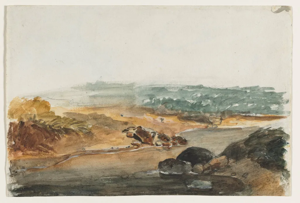 Landscape (recto), by Antoine-Louis Barye, 1849