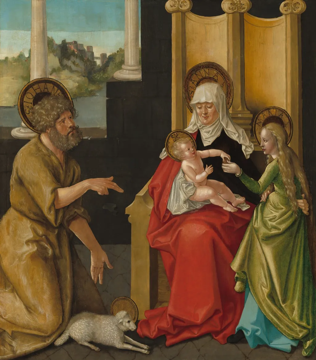 Saint Anne with the Christ Child, the Virgin, and Saint John the Baptist, by Hans Baldung Grien, oil, 1511