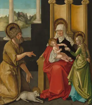 Saint Anne with the Christ Child, the Virgin, and Saint John the Baptist, by Hans Baldung Grien, oil, 1511