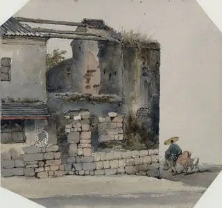 Scene at Macao, by George Chinnery, watercolor, 1850