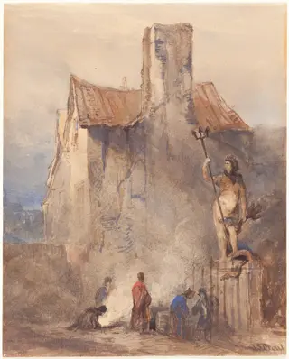 The Bristol Riots: The Burning in the Street, by John Skinner Prout, watercolor, 1841