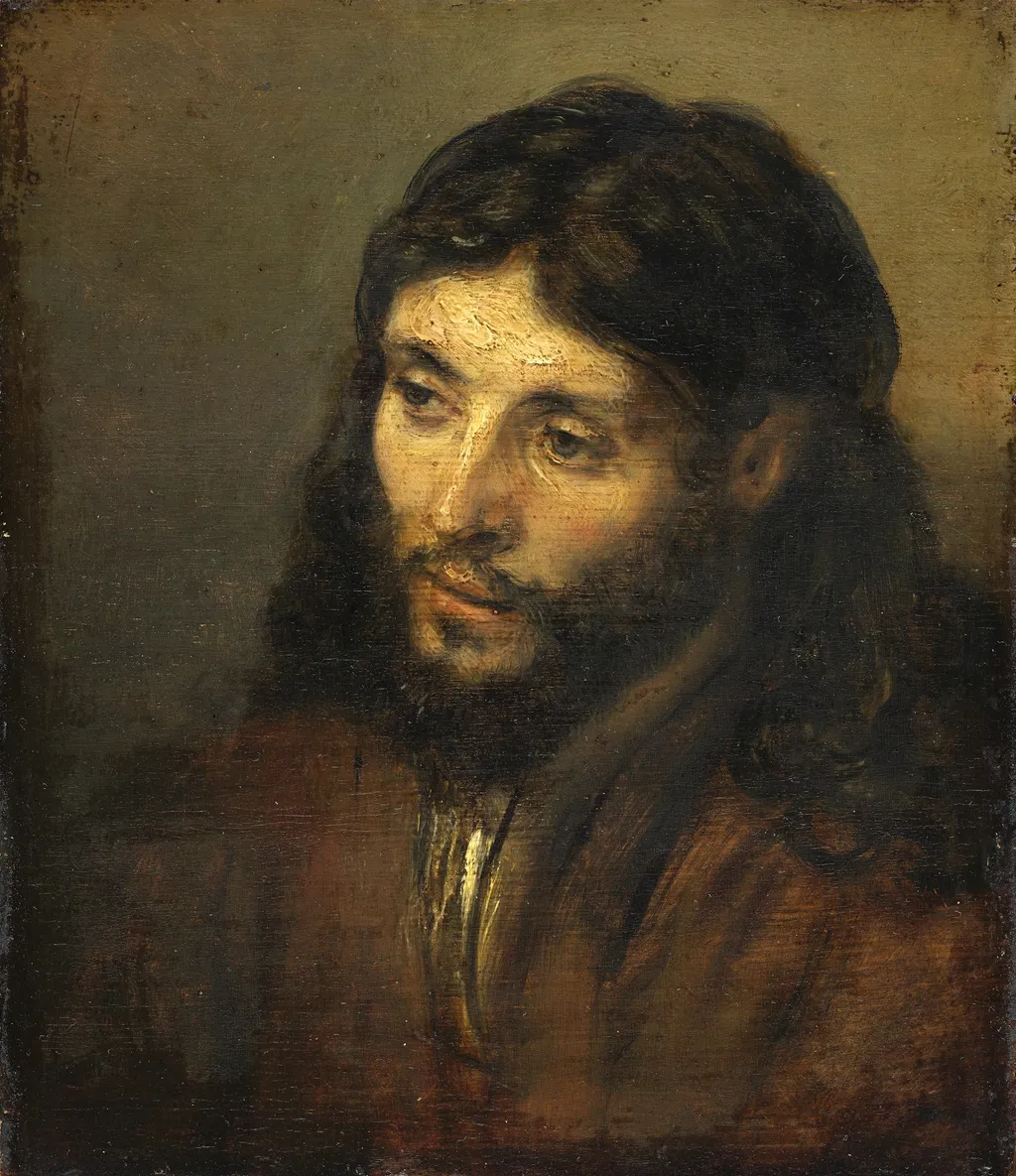Head of Christ, by Rembrandt, oil, 1647