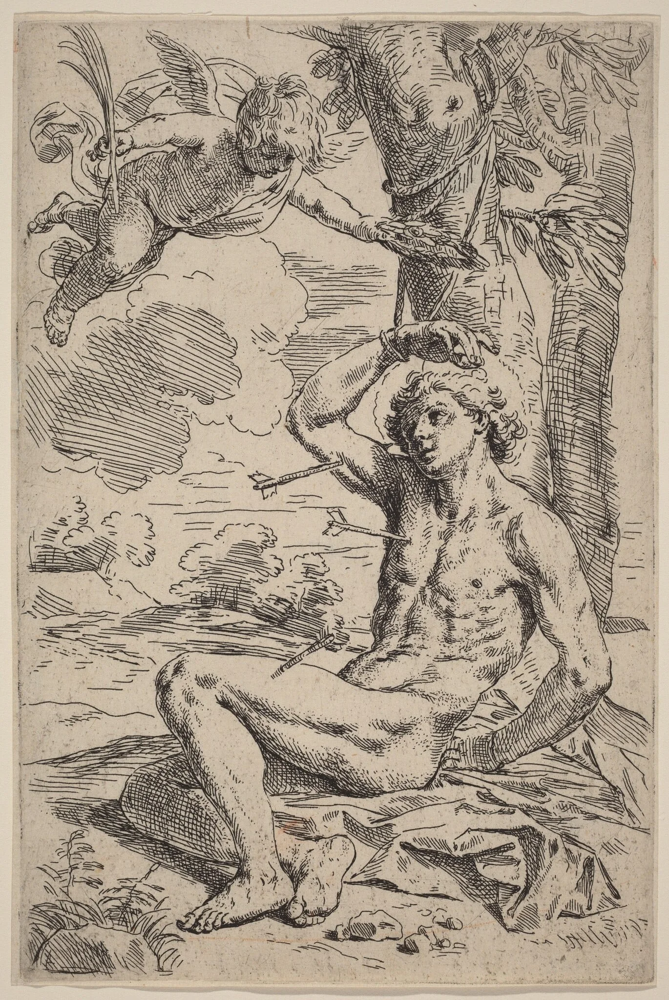 Saint Sebastian, detail